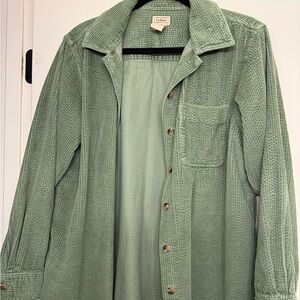 L.L. Bean Sage Green Corduroy Top